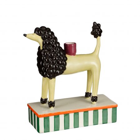 Kandelaar hond l.geel - l23,5xb10,5xh28,5cm

